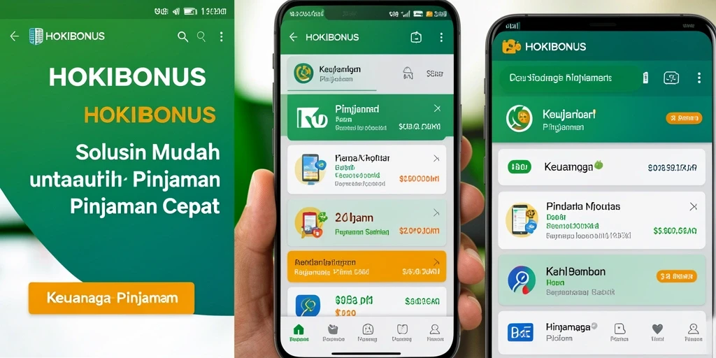 Screenshot antarmuka HOKIBONUS menunjukkan fitur pengajuan pinjaman yang mudah.