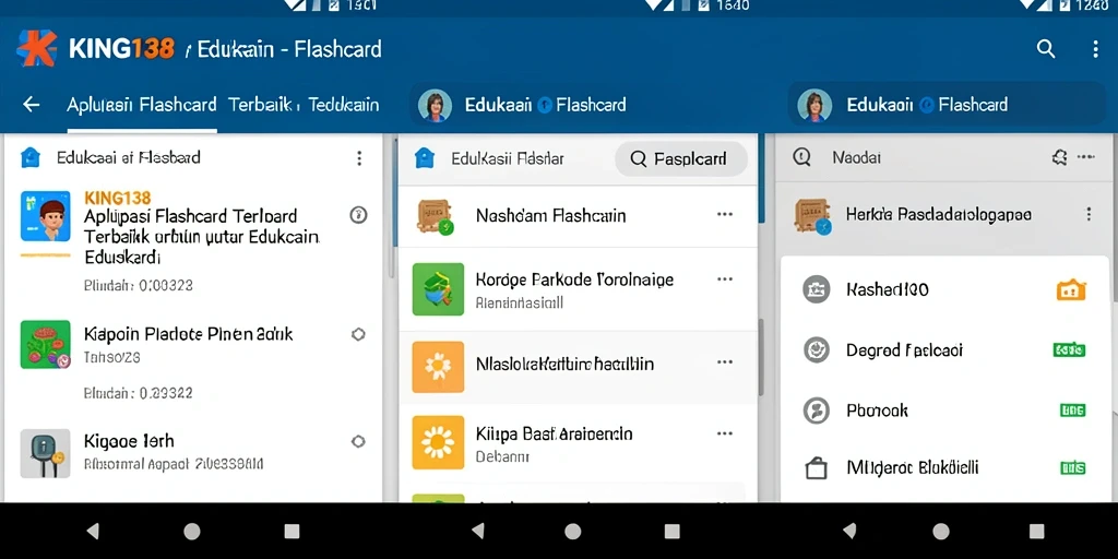 Tampilan antarmuka aplikasi flashcard yang intuitif dan menarik.