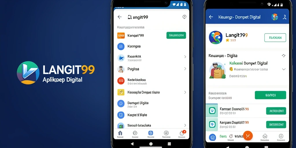 Tampilan antarmuka aplikasi LANGIT99 yang user-friendly dan mudah digunakan.
