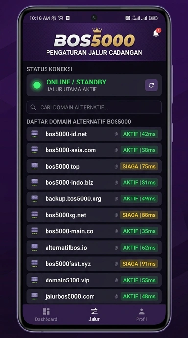 Tampilan link alternatif bos5000