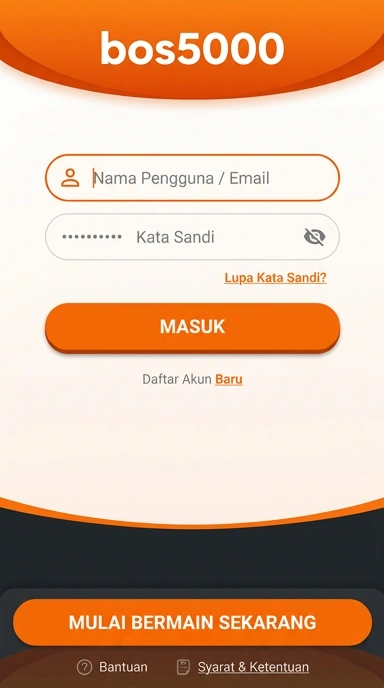 Tampilan halaman login bos5000